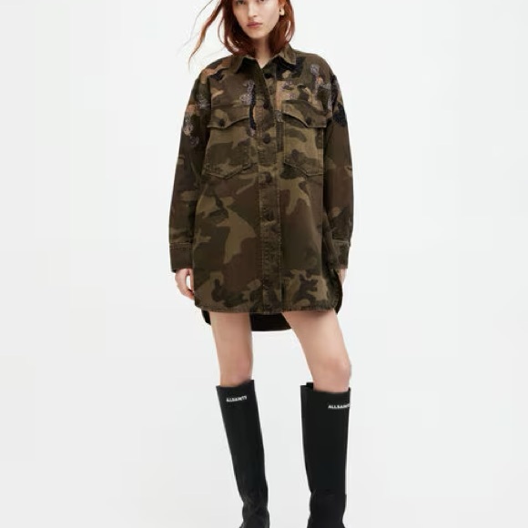 Camouflage Sequin Embellished Women's all saints Jacket/Dress - Picture 8 of 8